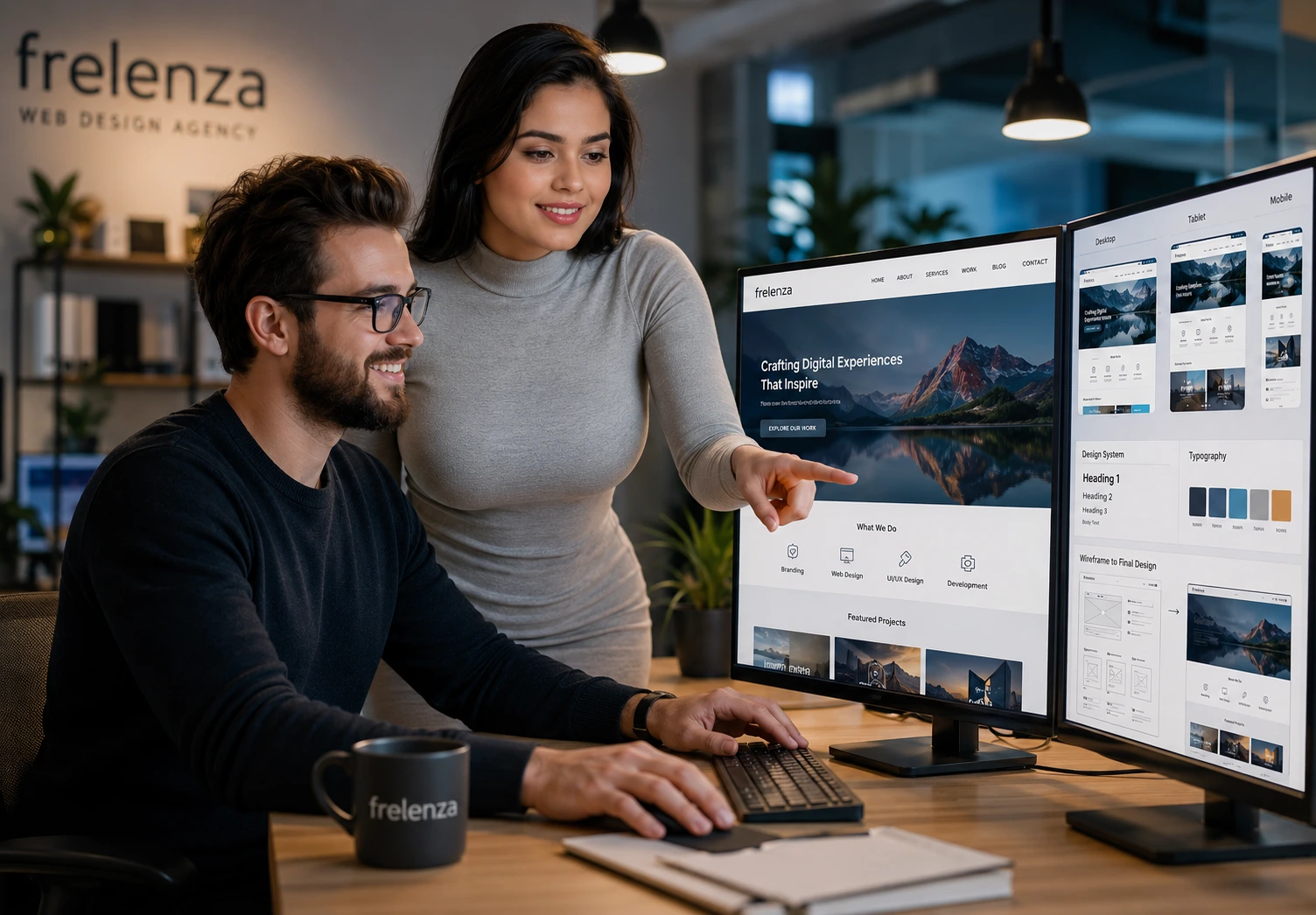 Frelenza web design and development services visual.